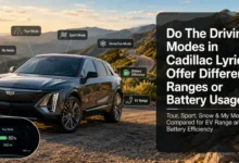 Do the driving modes in cadillac lyriq offer different ranges or battery usages?